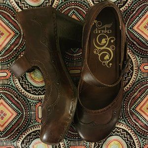 Dansko Womens Brown Heel Comfort Clog Shoes EU 39 US 8.5